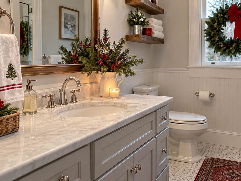 A Bathroom Ready for The Holidays
